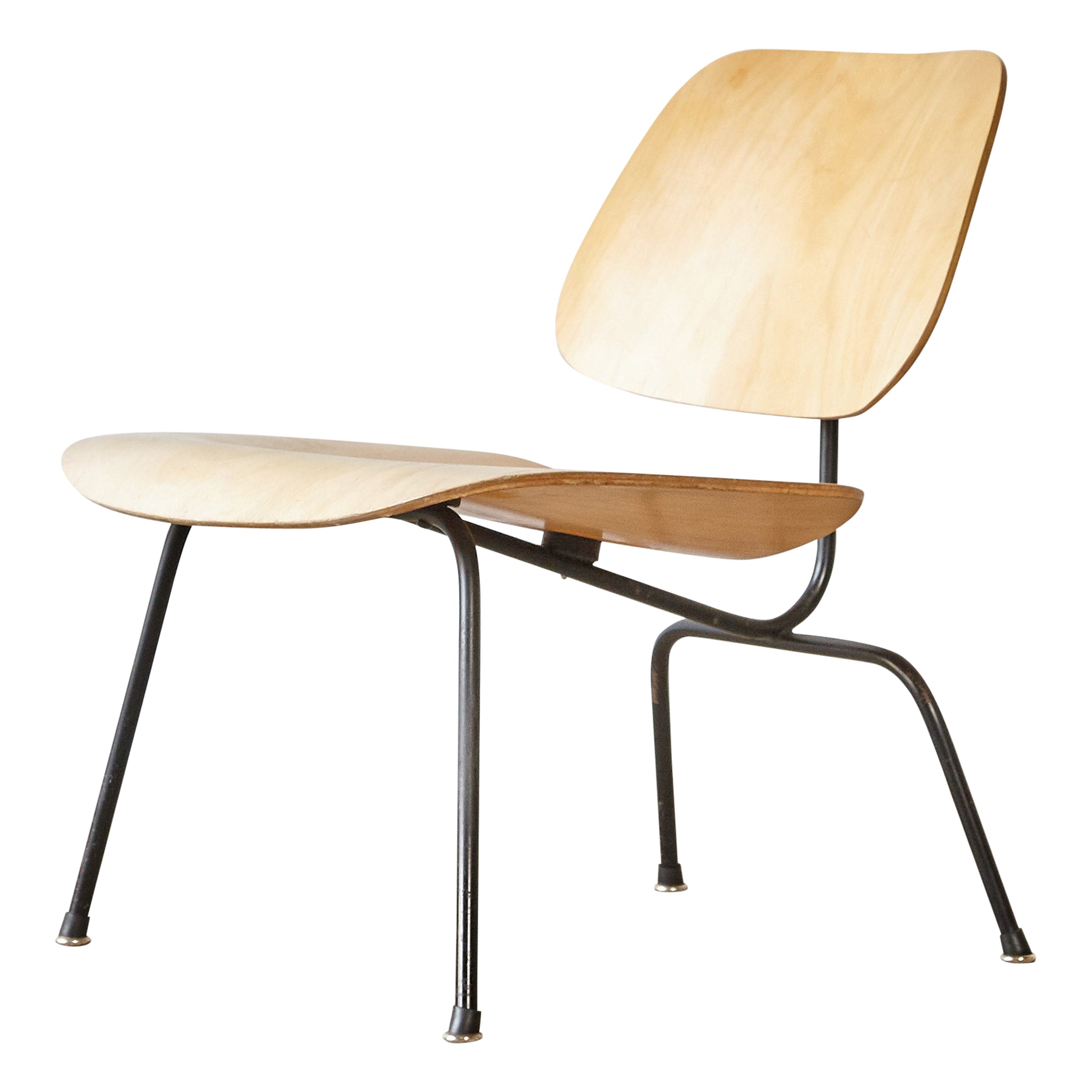 Modern Eames Rosewood Light Brown Leather Lounge Chair at 1stDibs