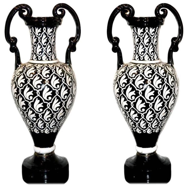 Pair of Large Porcelain Vases For Sale at 1stDibs