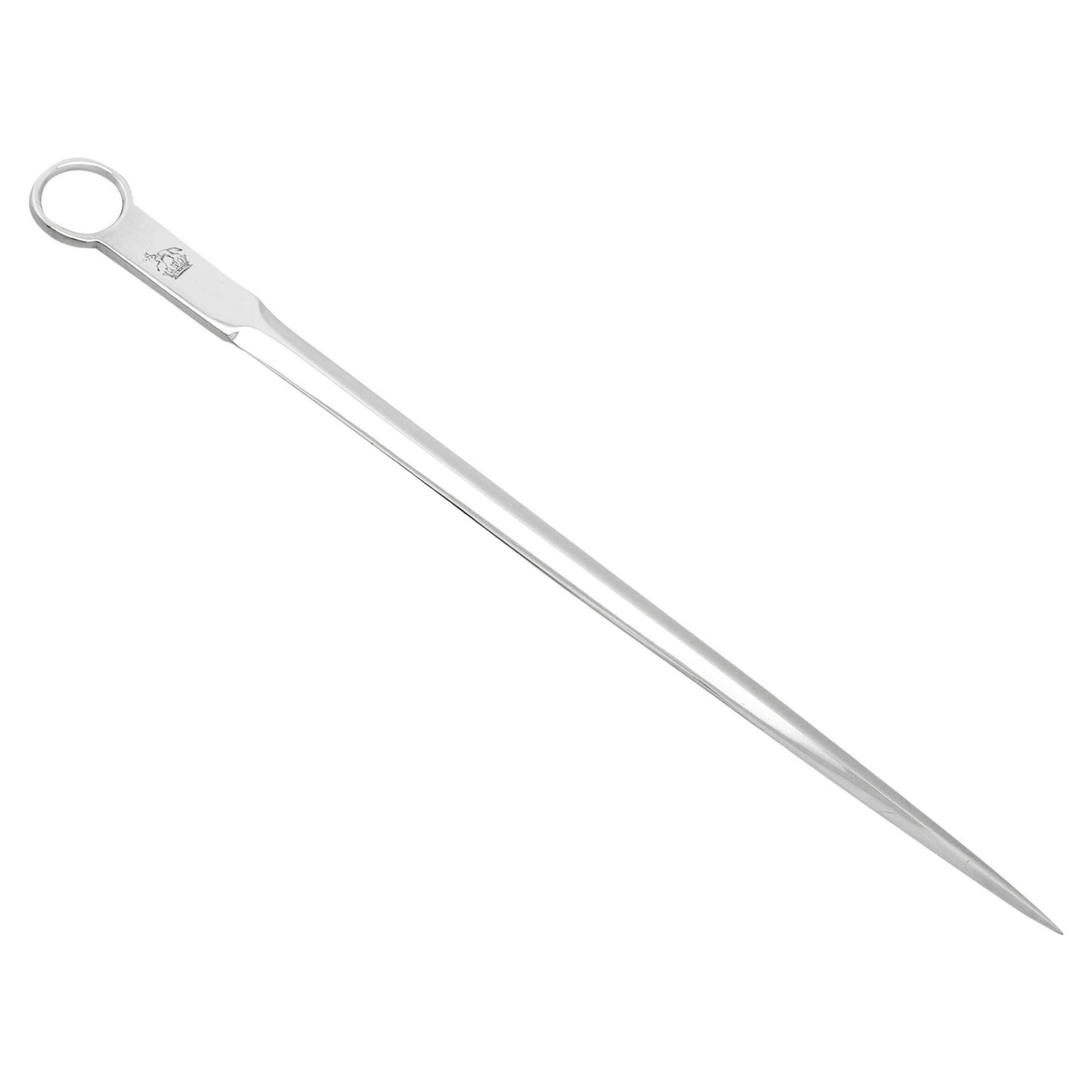 George IV English Sterling Silver Meat Skewer/ Letter Opener