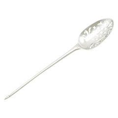 Antique 1740s Georgian Sterling Silver Mote Spoon