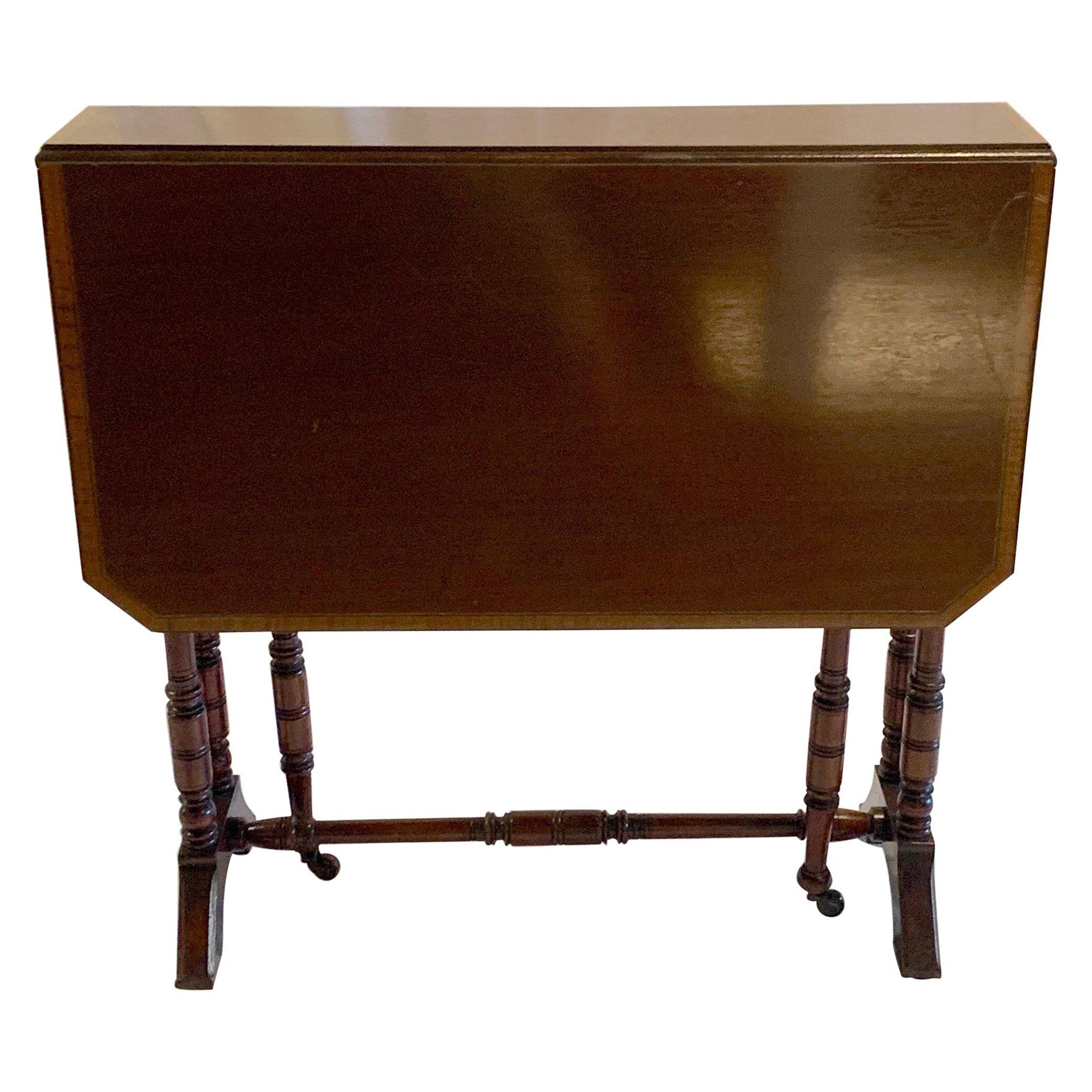 Antique English Sheraton Drop-Leaf Table For Sale