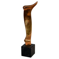 Bronze Abstract Sculpture on Black Plinth by Neil Willis, England, 1970s
