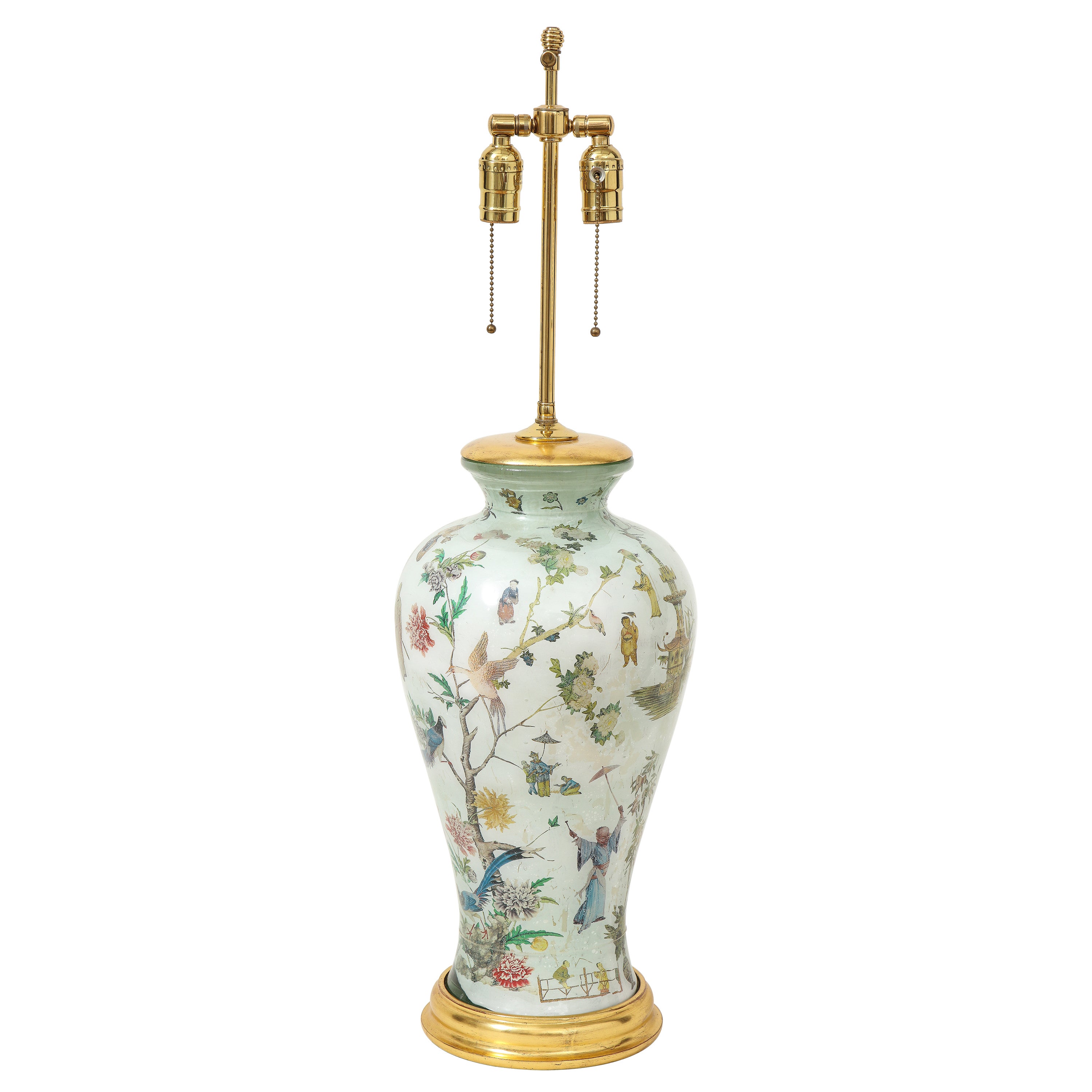 Pair Chinoiserie Blue and White Ceramic Table Lamps at 1stDibs