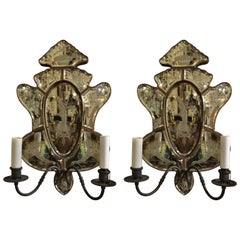 Pair of Antique Venetian Glass Sconces