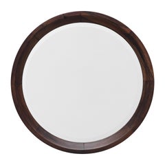 Miroir rond en bois de rose de Sergio Rodrigues (atribué), années 1960
