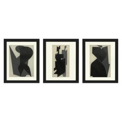 Three Framed Serigraphs Titled "Êtres ou Fantômes" by Victor Vasarely, 1964