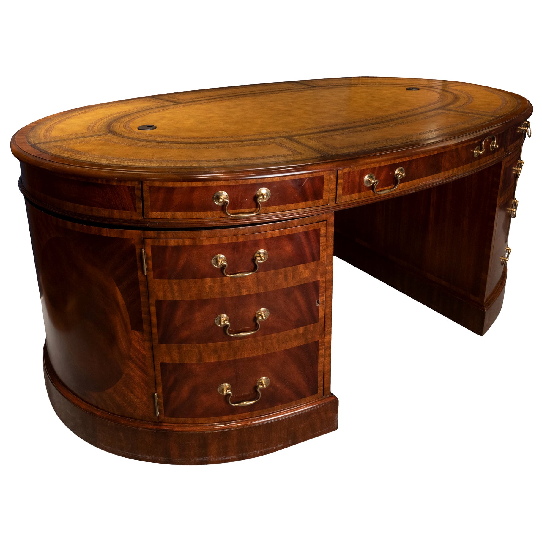 Small Maitland Smith Writing Bureau Desk Leather Writing Surface Faux