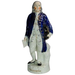 Figure de Benjamin Franklin du Staffordshire, mais nommée Washington