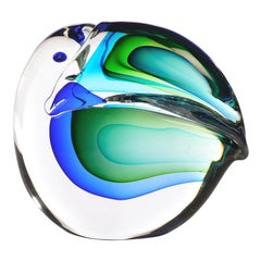 1960s Antonio da Ros Murano Aer Glass Toucan Sculpture