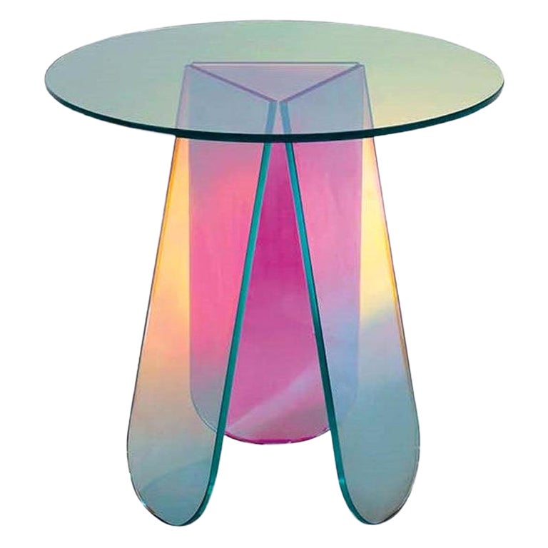 SHIMMER Circular Small Low Table, by Patricia Urquiola for Glas Italia IN STOCK For Sale