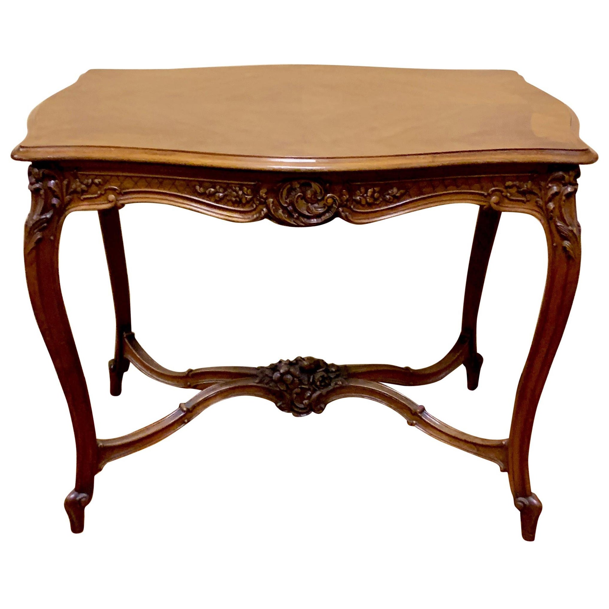 Antique 19th Century Carved Walnut Table For Sale