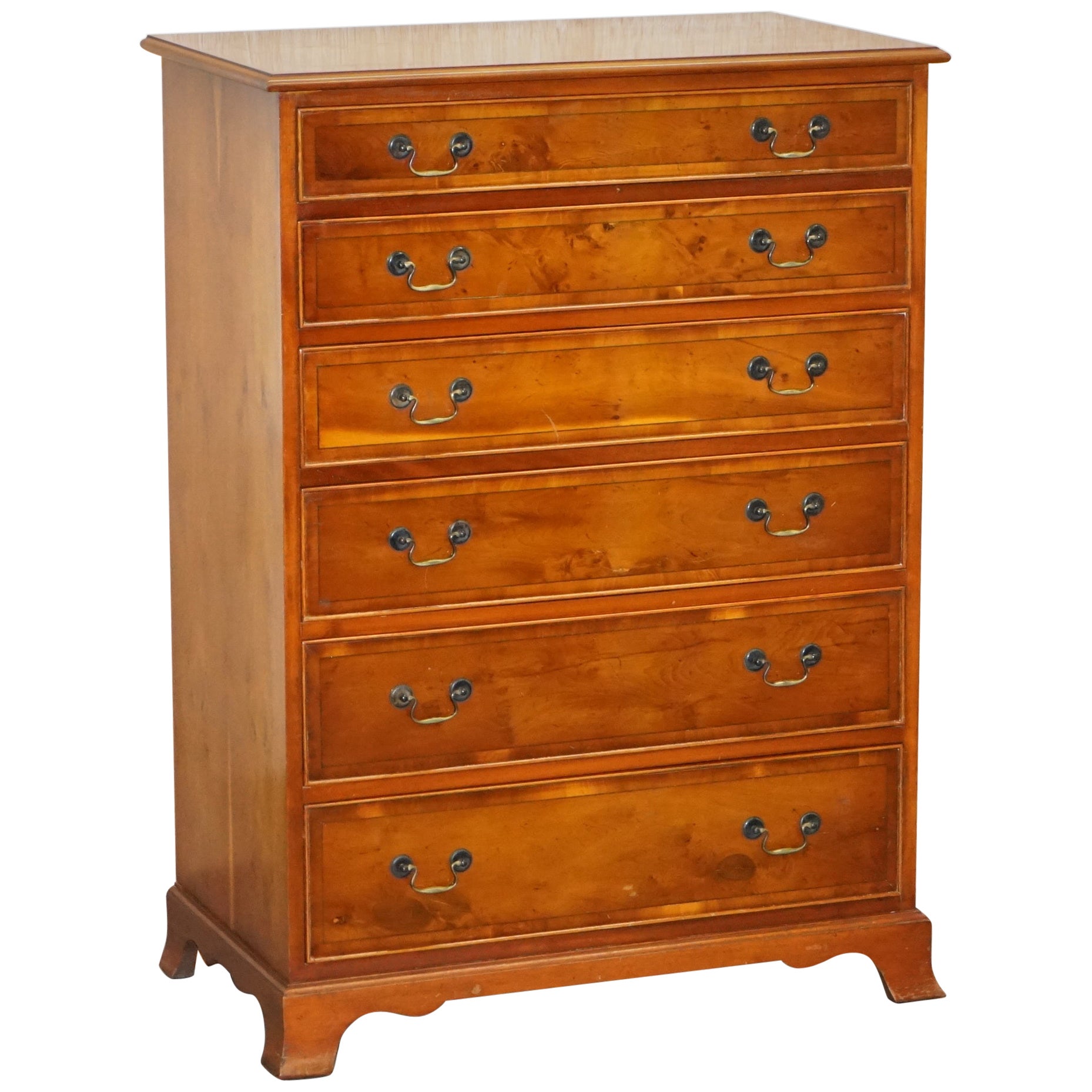 English Yew Wood Chest of Drawers For Sale at 1stDibs