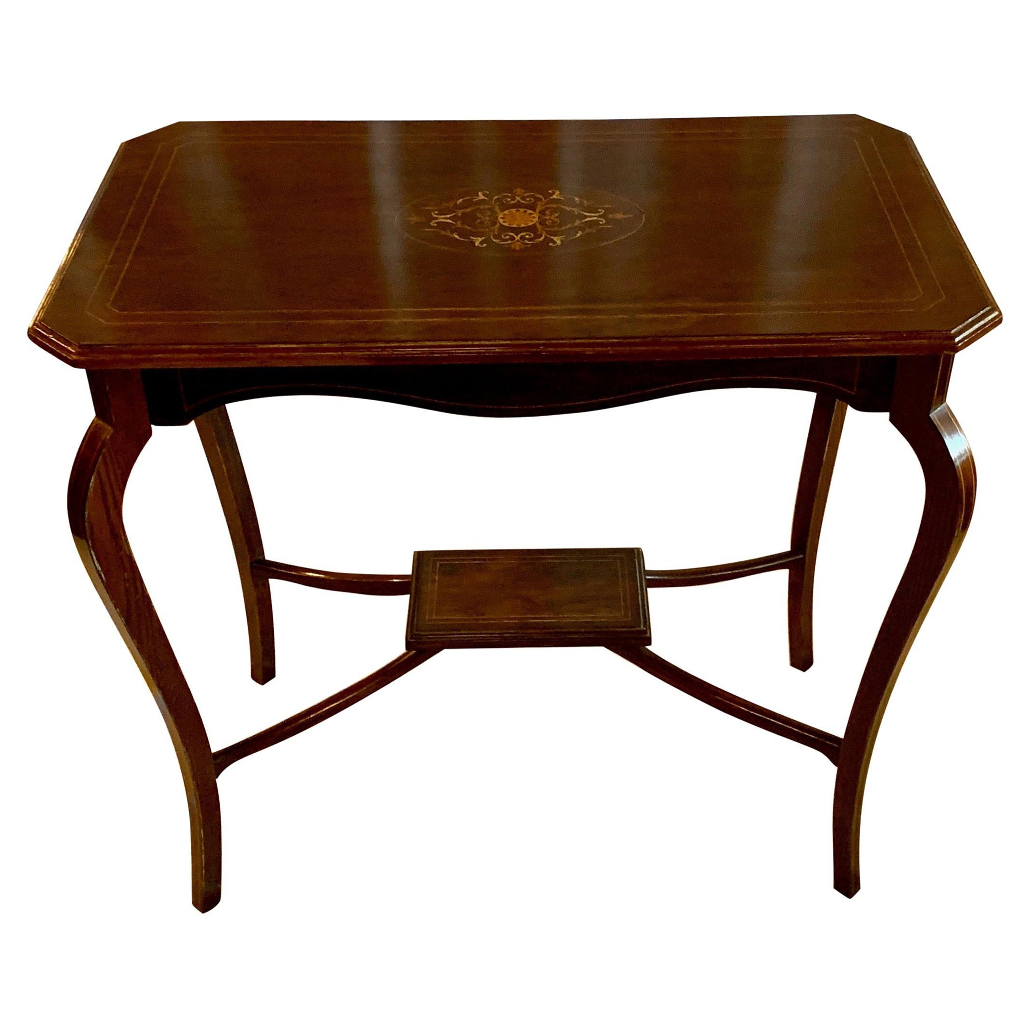 Antique Rosewood Inlaid Lamp Table circa 1860-1880 For Sale