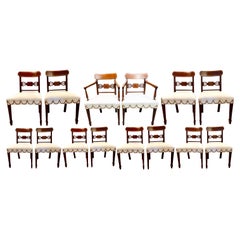Vintage Set of Fourteen Period Sheridan Dining Chairs