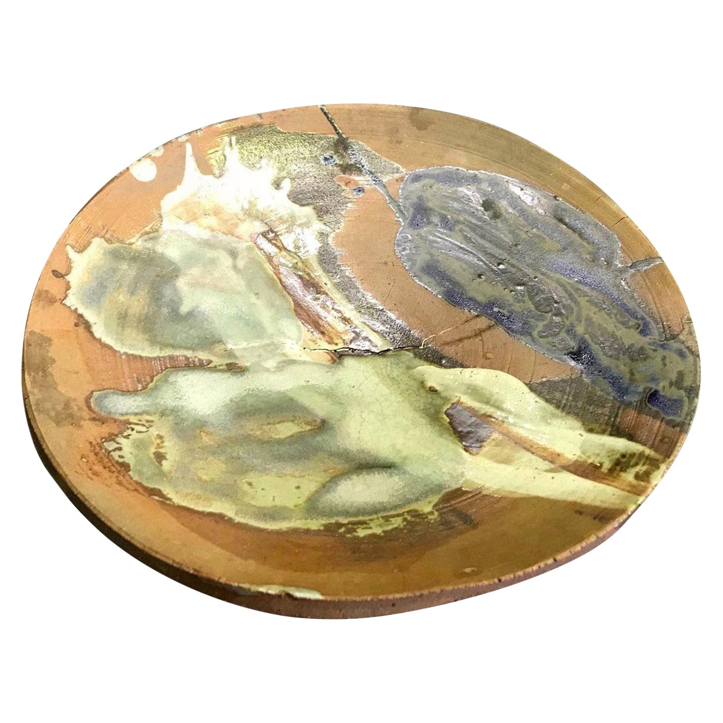 Peter Voulkos Signed Mid-Century Modern California Studio Pottery Plate Charger For Sale