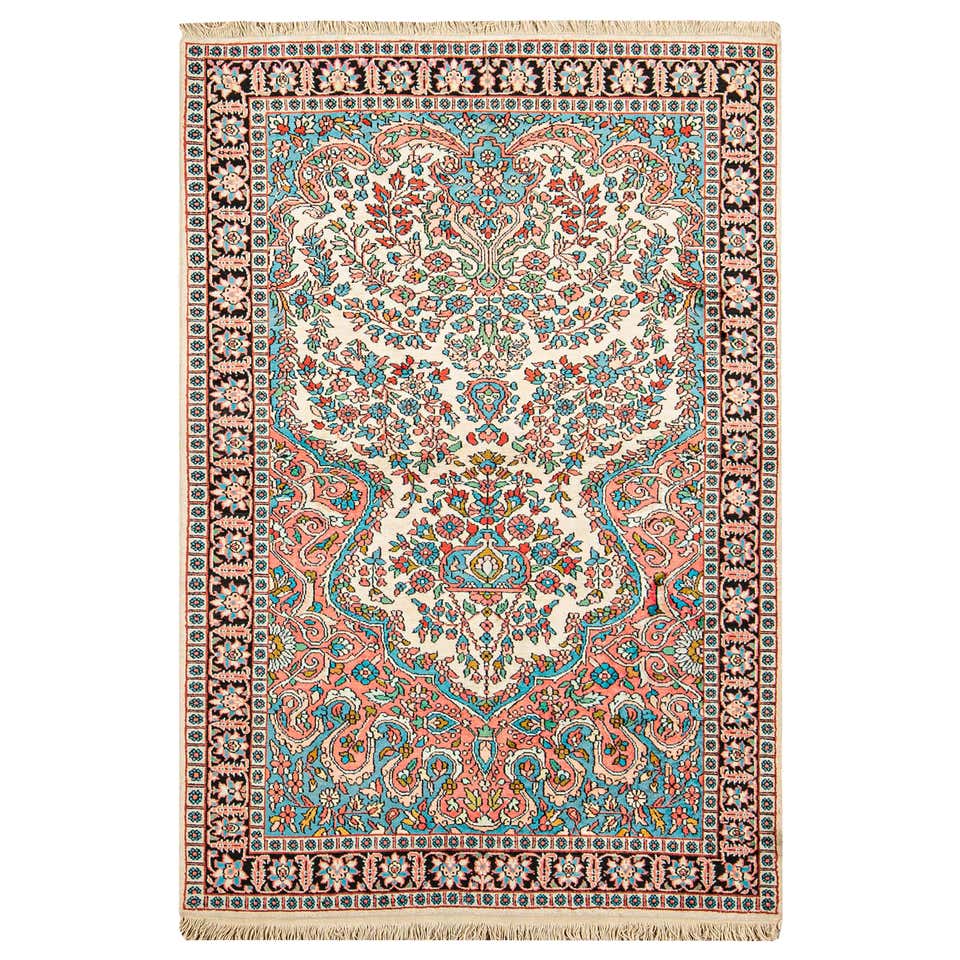 Traditional Indian Wool Chain Stitch Decorative Area Rug, Kashmir ...