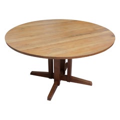 Mesa de comedor redonda con base de racimo George Nakashima