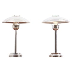1970s Pair of Table Lamps in Polished Steel / Chrome