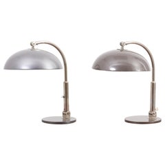 Vintage Pair of Steel Table Lamps, 1950-1960s