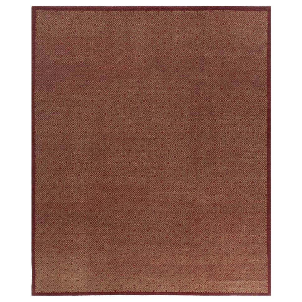  Luxury Needlepoint Wool Wine / Brown Area Rug 8'x10'