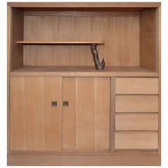 Mid-Century Paulownia Wood Japanese Display Case and Cabinet