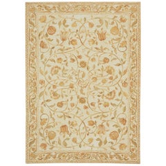  Tapis de luxe Savonnerie en laine ivoire/ivoire 7''11x9''10