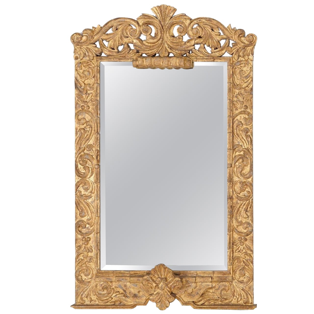 Pair of French Baroque Style Giltwood Floor Mirrors at 1stDibs