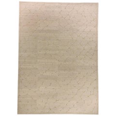 Luxus-Teppich aus handgewebter Wolle / Seide in Grau, 8''x10''4
