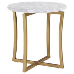 Low Side Table with Calcatta Marble