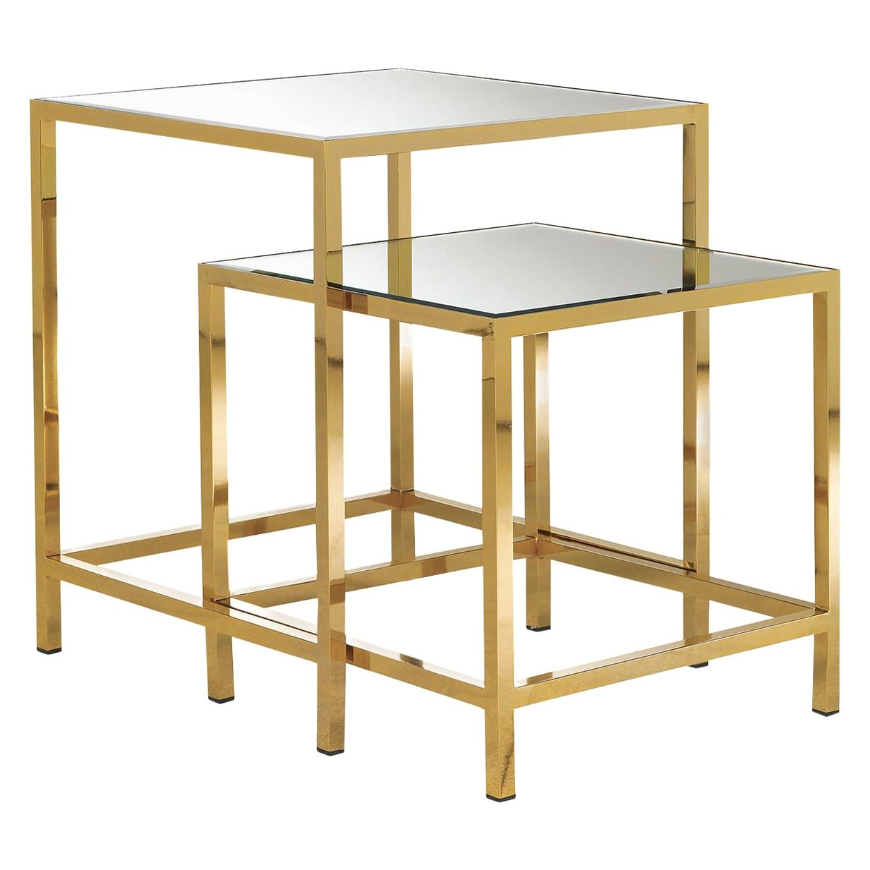 Set of 2 Nesting Tables with Mirror For Sale
