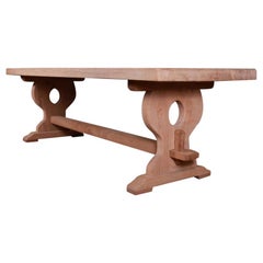 Antique French Oak Monastery Trestle Table