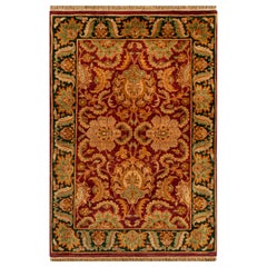 Traditional Handwoven Luxury Wool Red / Green Area Rug