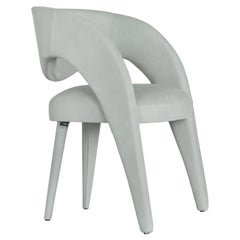 21st Century Modern Laurence Chair with Armrests Nubuck Leather by Greenapple