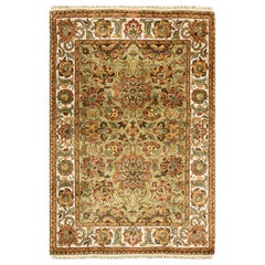 Hand Woven Luxury Wool Light Green / Ivory Area Rug