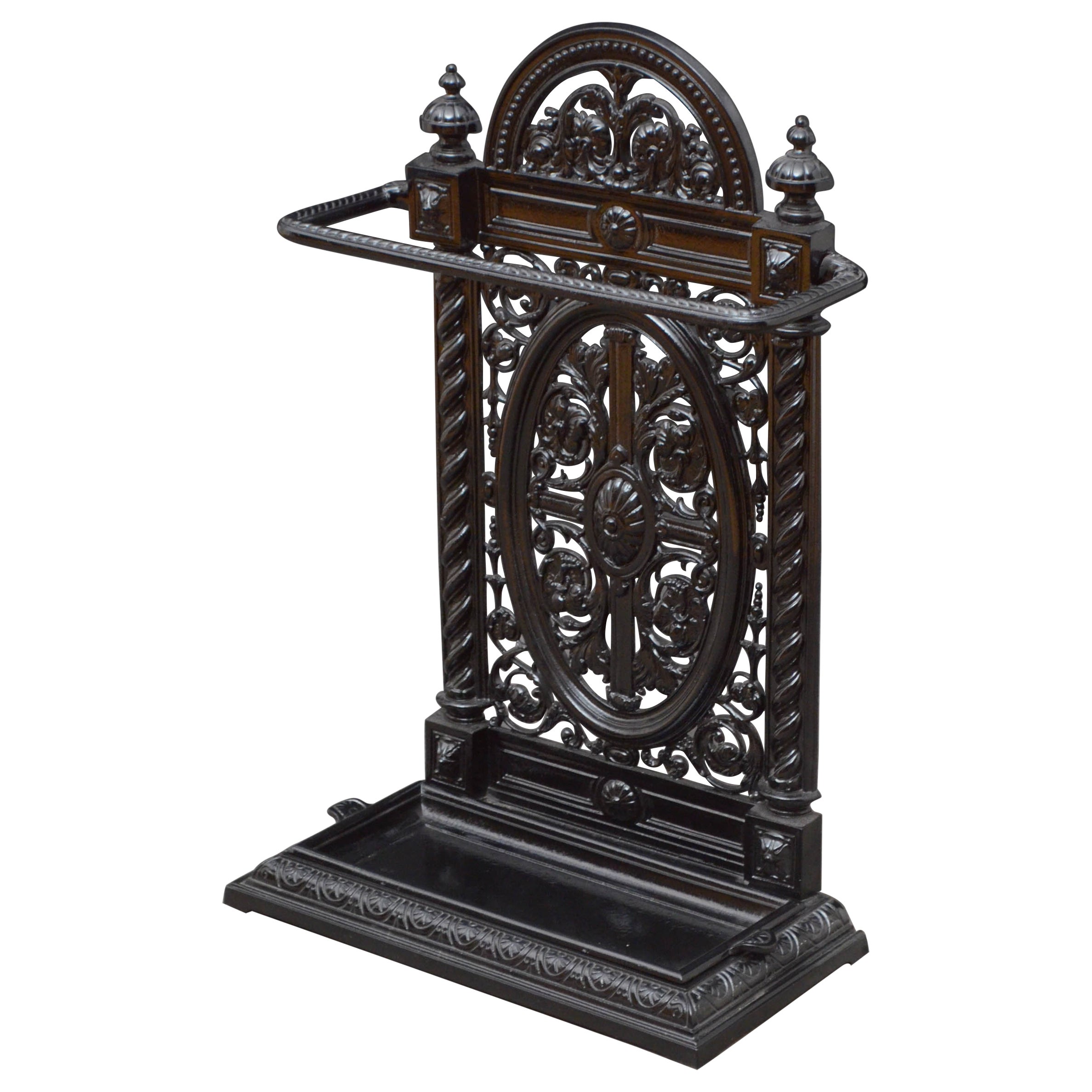 Victorian Polished Cast Iron Hall Umbrella Stand For Sale at 1stDibs