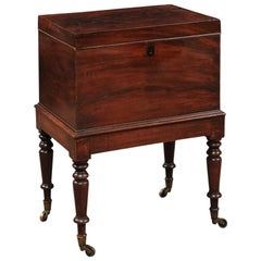 George III Mahogany Cellarette on Stand, England Early 19th Century