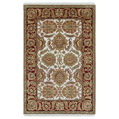 Hand Woven Luxury Ivory / Red Area Rug