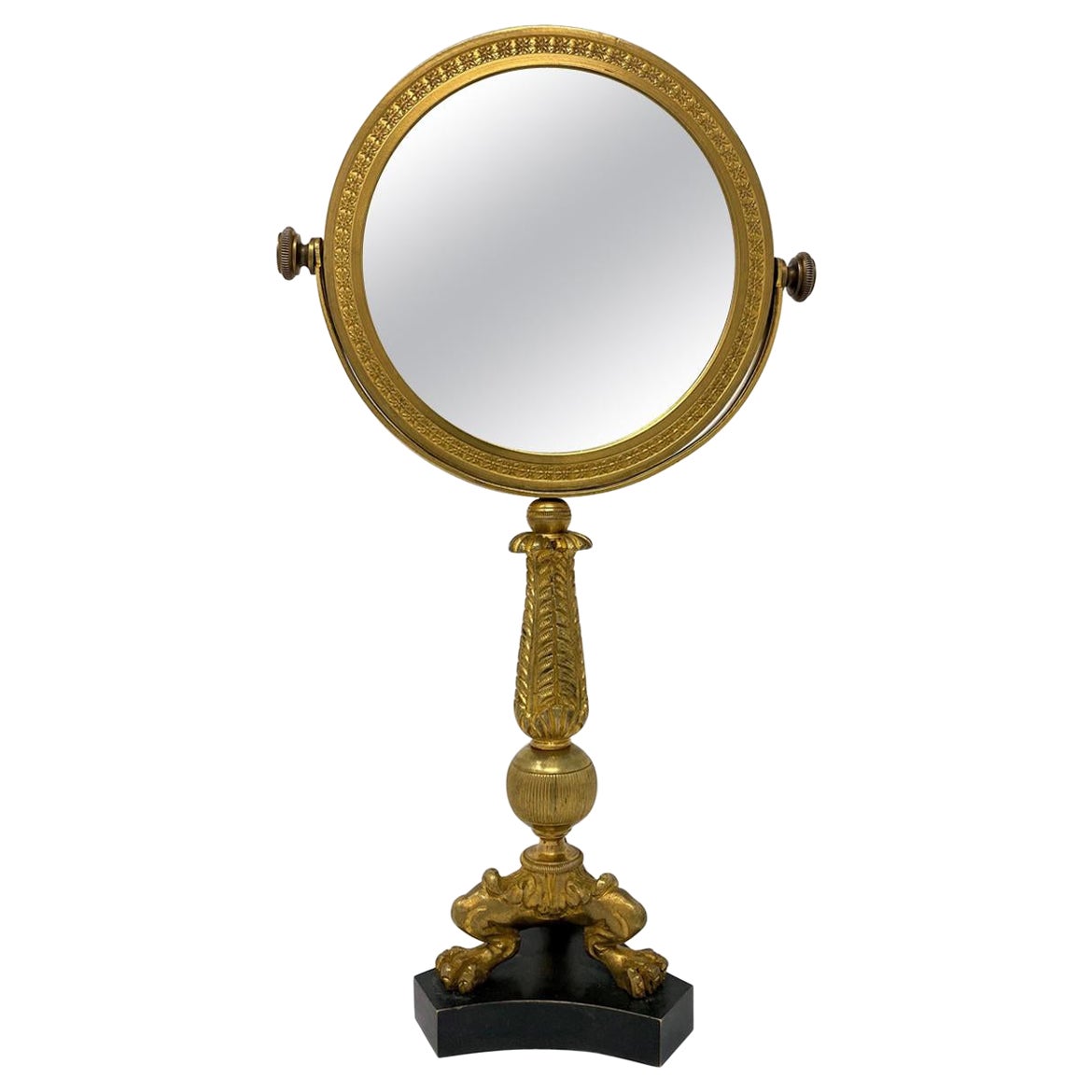 Antique French Louis Philippe Bronze Doré Coiffeuse Vanity Mirror, circa 1880 For Sale
