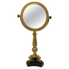 Antique French Louis Philippe Bronze Doré Coiffeuse Vanity Mirror, circa 1880