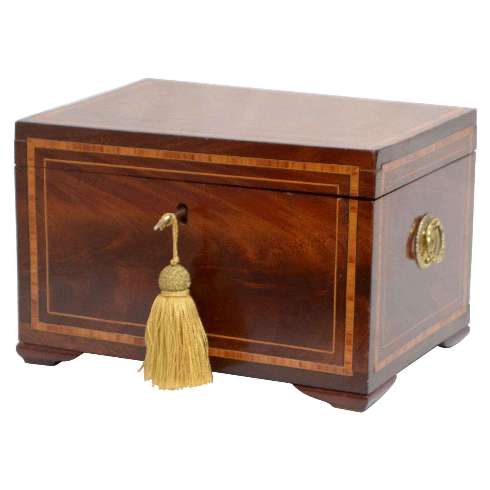 Mahogany Jewelry Box with Mirror For Sale at 1stDibs