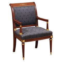 Baltic Neoclassical Style Mahogany Fauteuil with Ormolu Mounts, 20th Century