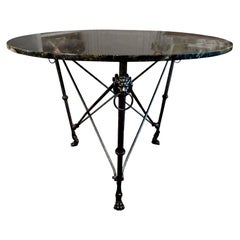 Italian Steel and Bronze Center Table