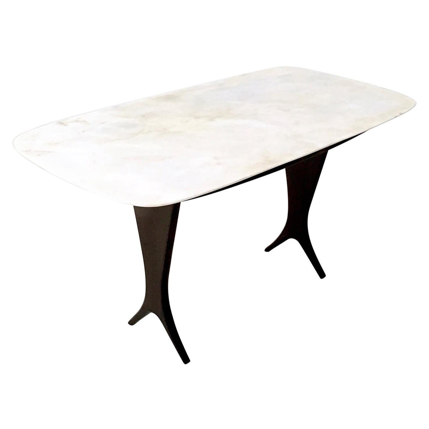 Vintage Coffee Table Attributed to Guglielmo Ulrich with Marble Top, Italy