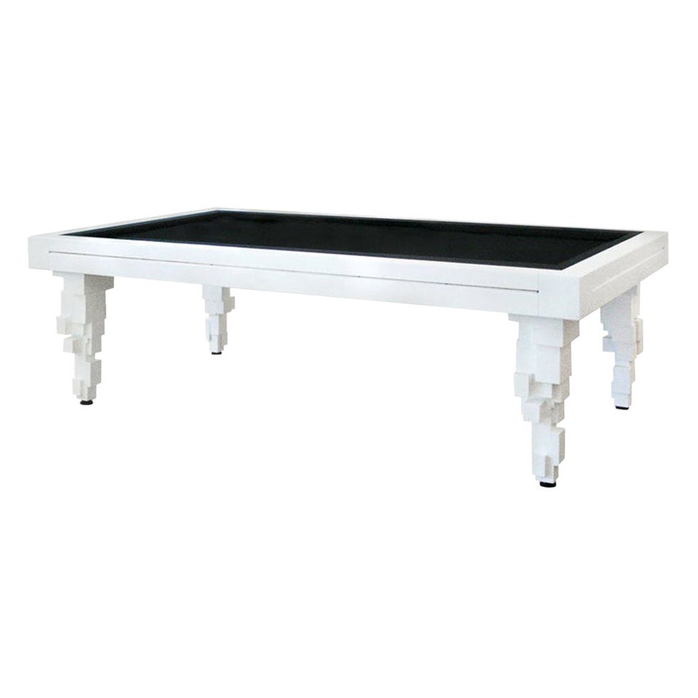 L.A. Studio Contemporary Modern Brutalism Style White Pool Table For Sale