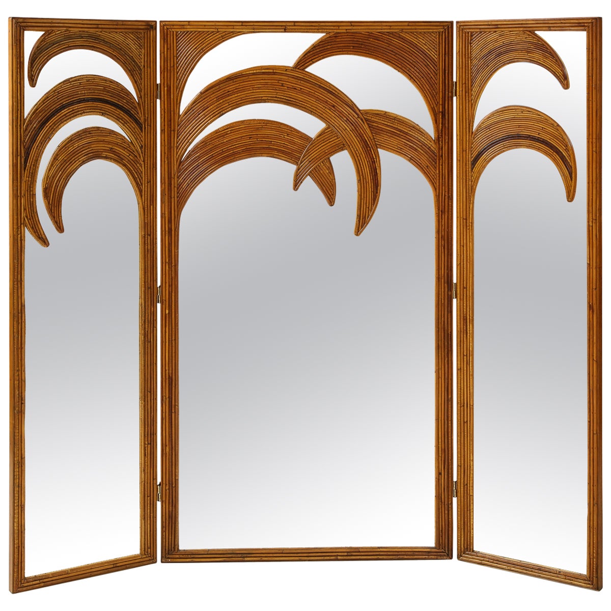 Set of 3 Bamboo Mirrors, Italy For Sale at 1stDibs