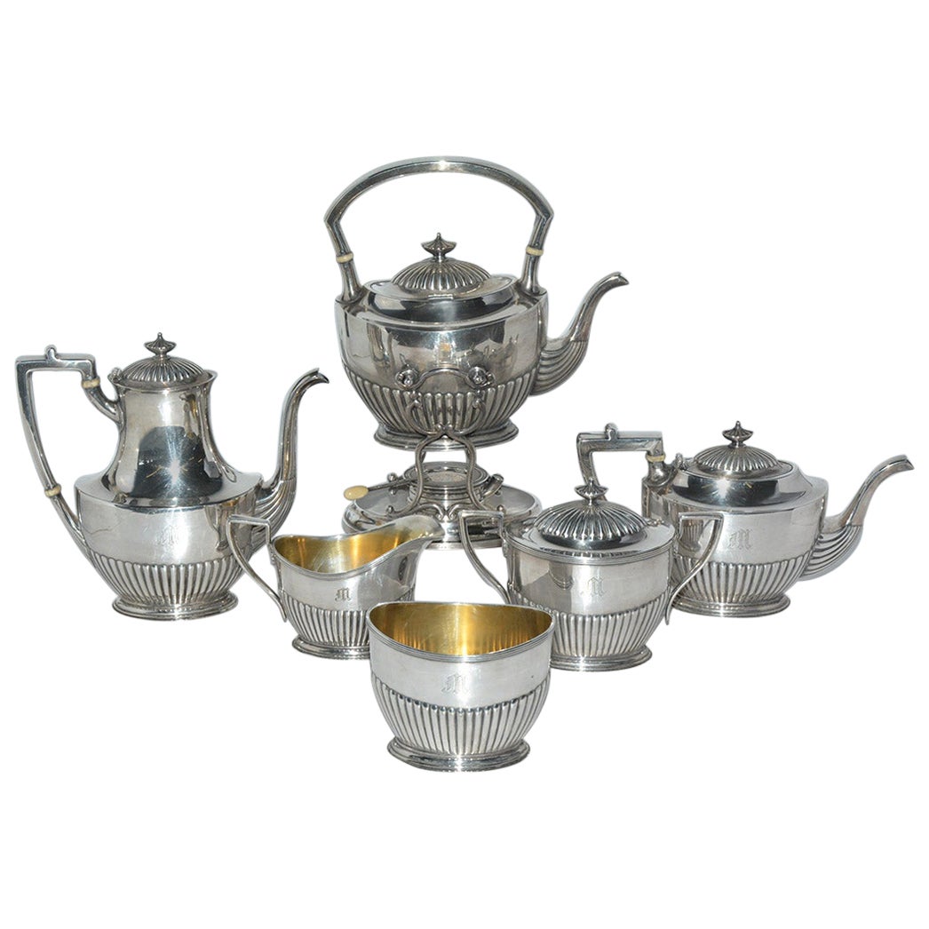 MidCentury Modern Cheltenham Sheffield 2000 8Piece Silver Plate Tea Coffee Set at 1stDibs