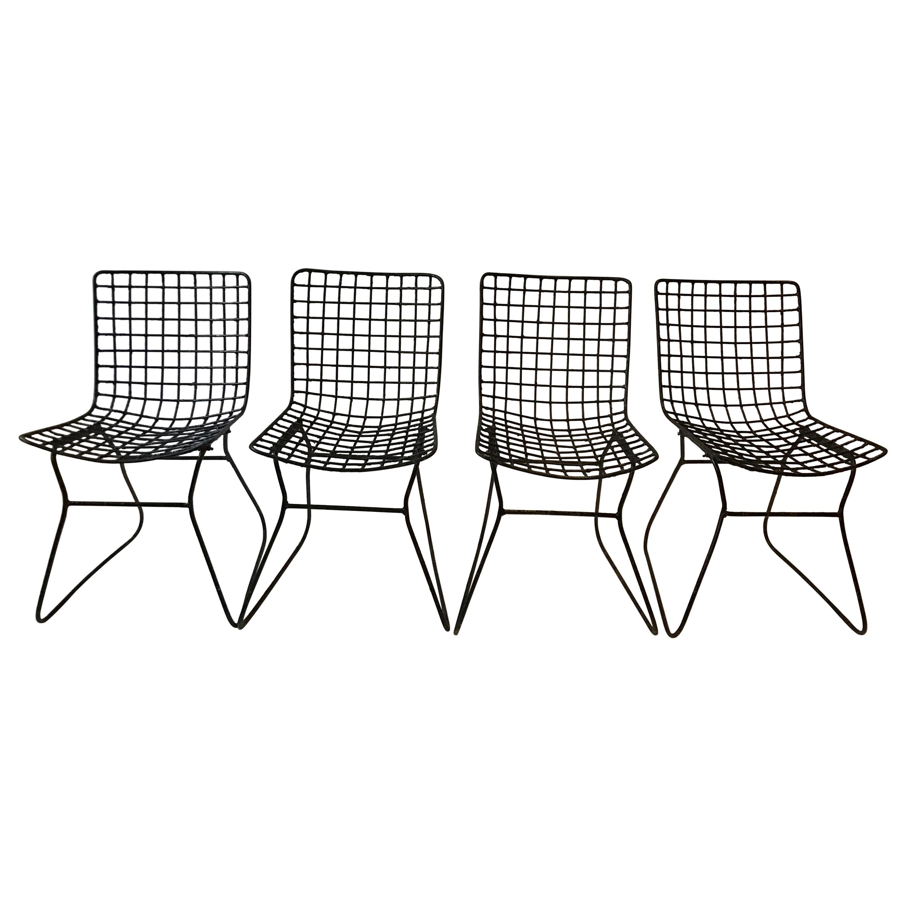 4 Sillas auxiliares estilo Knoll años 60