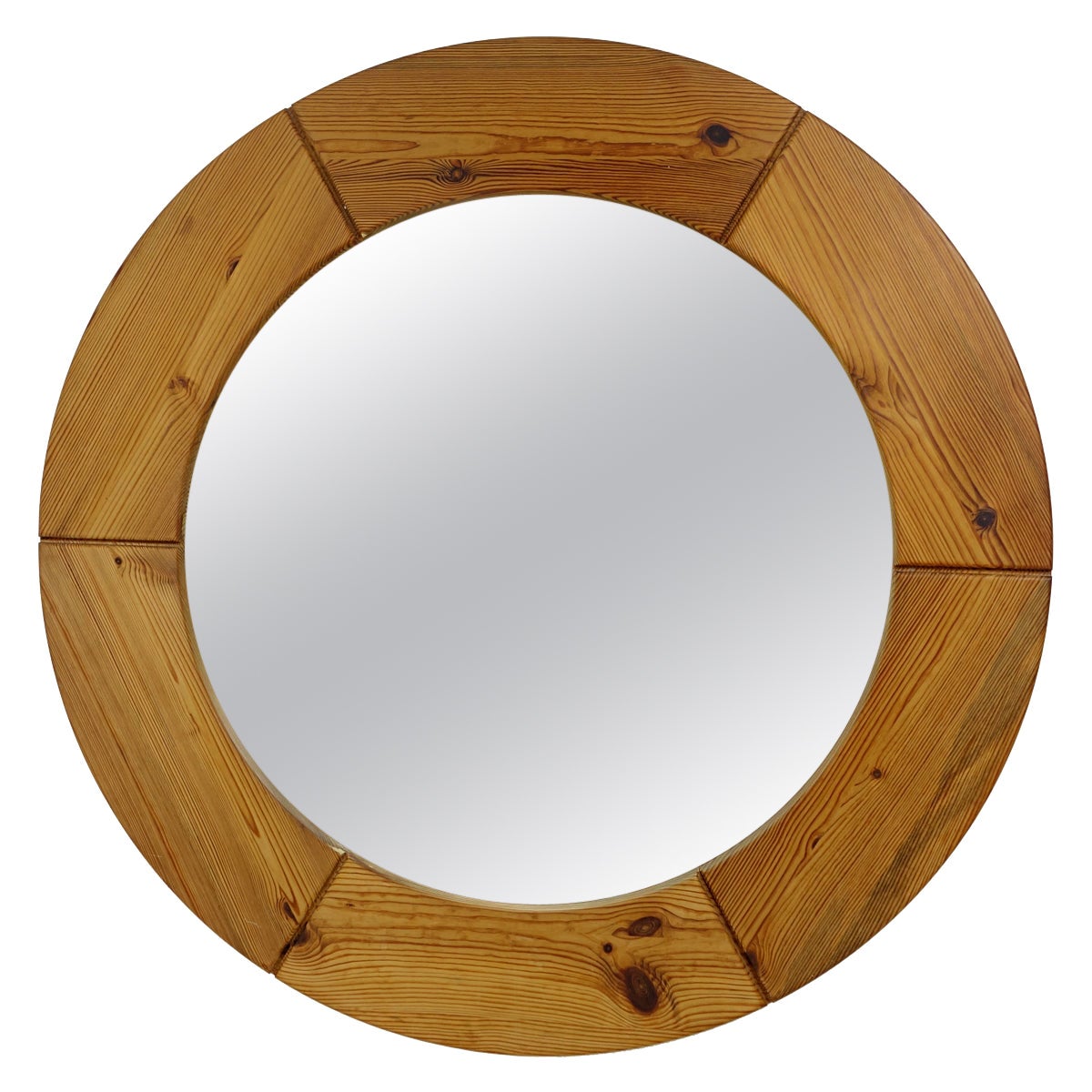 Mid-Century Modern Round Wall Mirror For Sale at 1stDibs