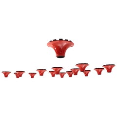 Red 'Teti' Wall or Ceiling Light by Vico Magistretti for Artemide, 1970