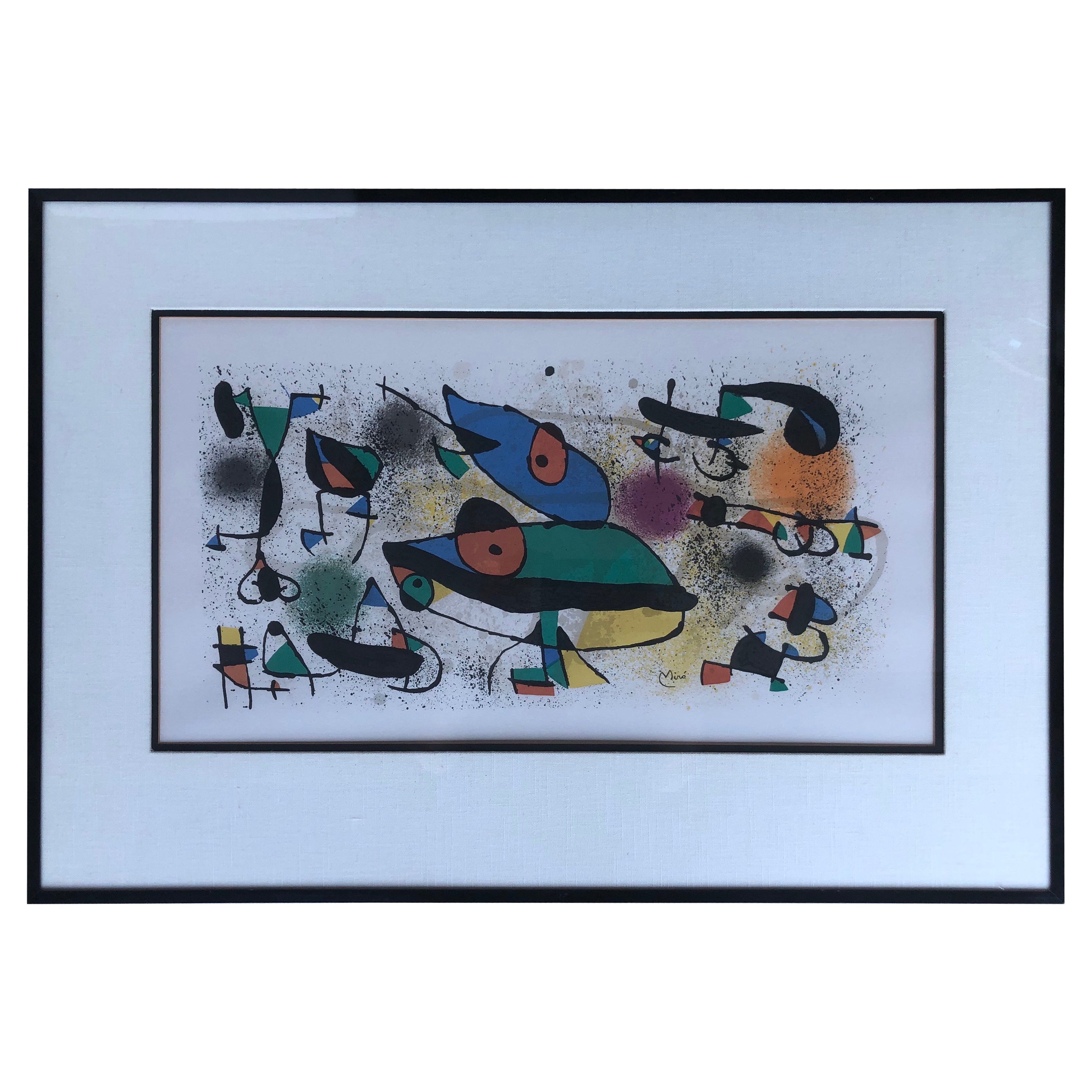 Abstract Print by Joan Miro Printed on Marble Dust Paper For Sale at 1stDibs